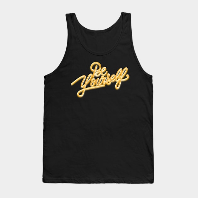 Be yourself 3D gold 5 Tank Top by Miruna Mares